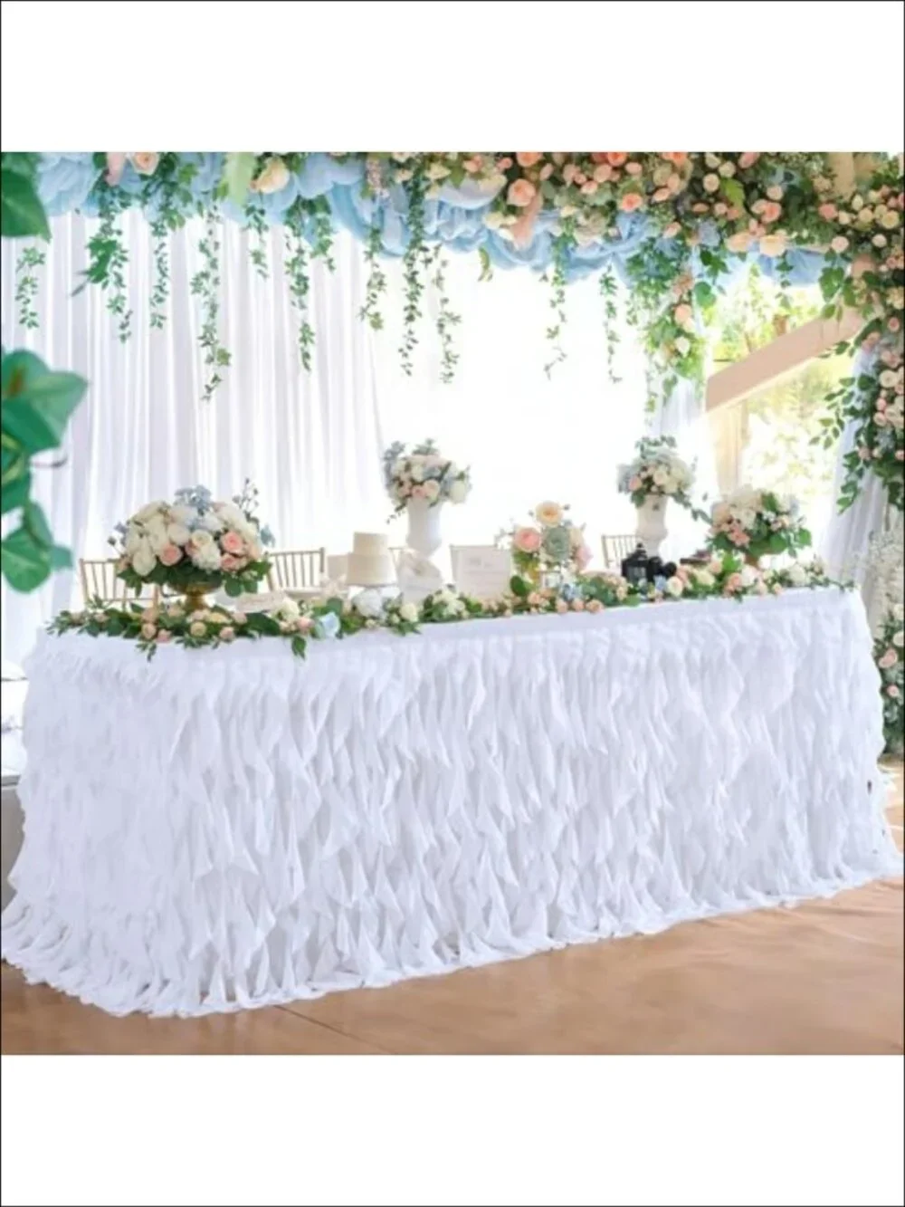 Tulle Curly Willow Table Skirt 6ft Ruffle Tutu Table Cloth Wedding Baby Shower